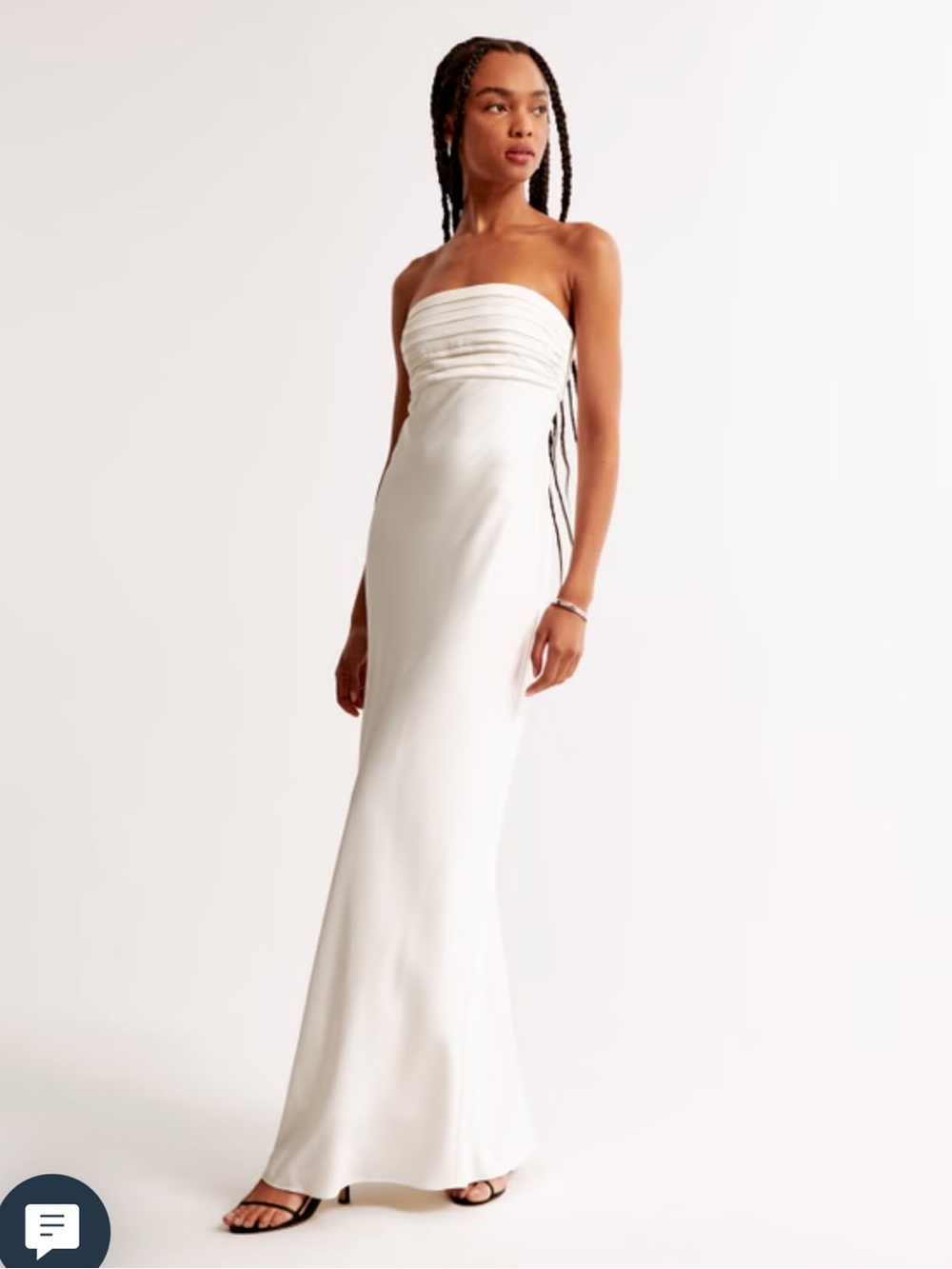 Abercrombie & Fitch Emerson Strapless Slim Maxi Dress - Pearl